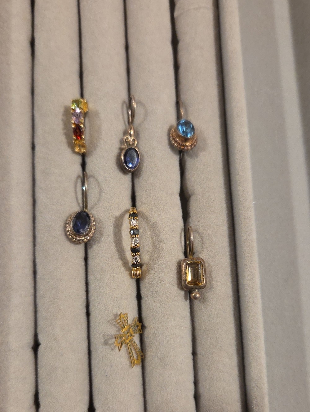 ​Authentic 925 Silver & Gold-Tone Earring Lot: 7 Single Accent Pieces